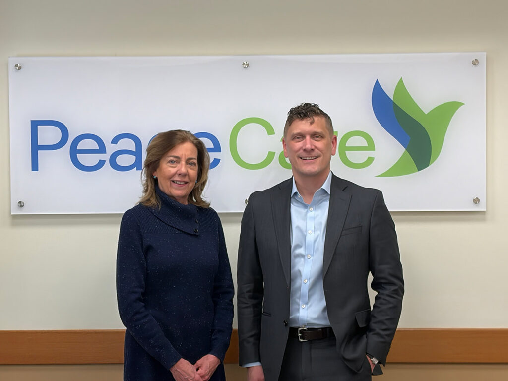 Alicia Cannon, Peace Care Executive HR Director and Kyle Hreben, Peace Care CEO